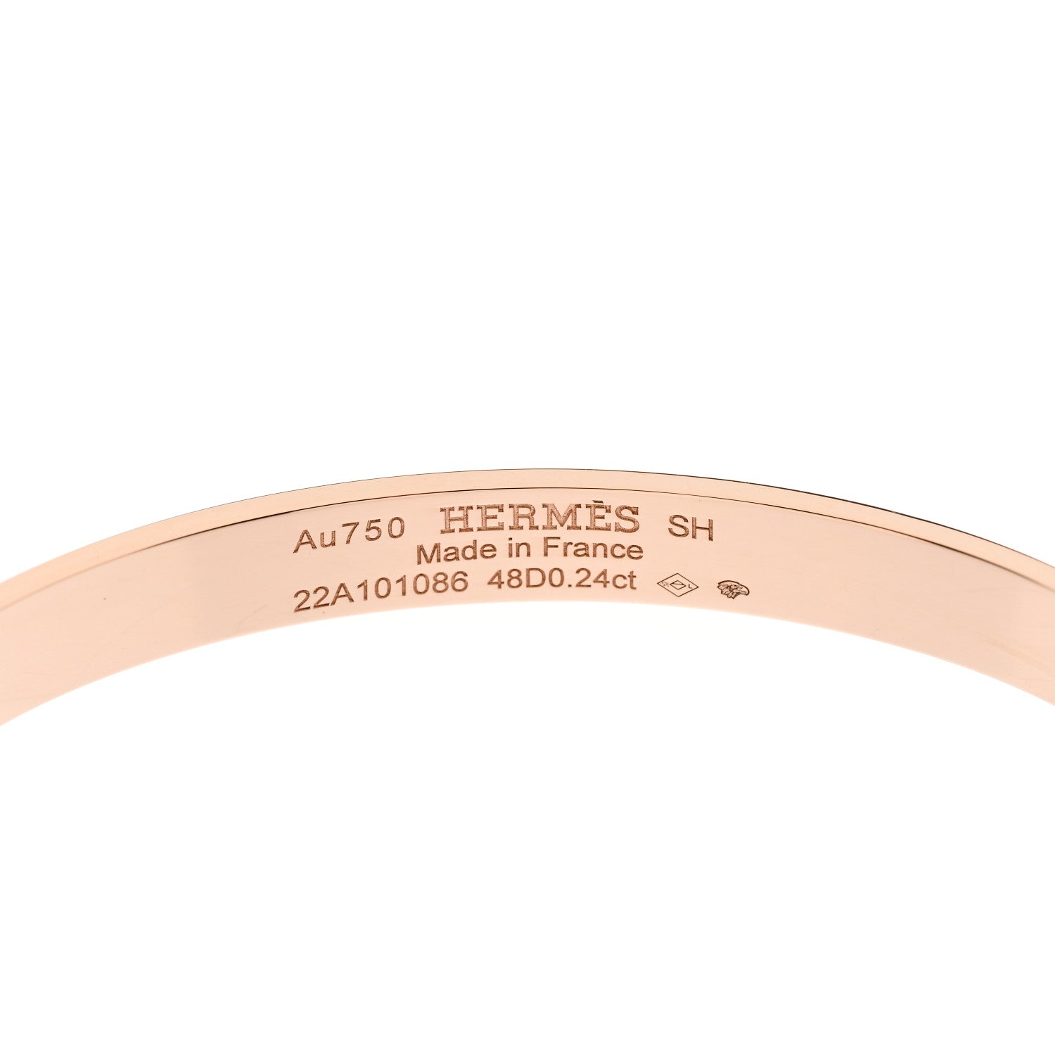Hermes 18K Rose Gold Diamond PM Collier De Chien Bracelet SH 3 of 4