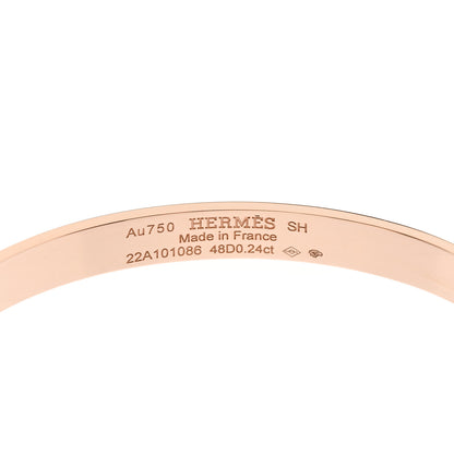 Hermes 18K Rose Gold Diamond PM Collier De Chien Bracelet SH 3 of 4