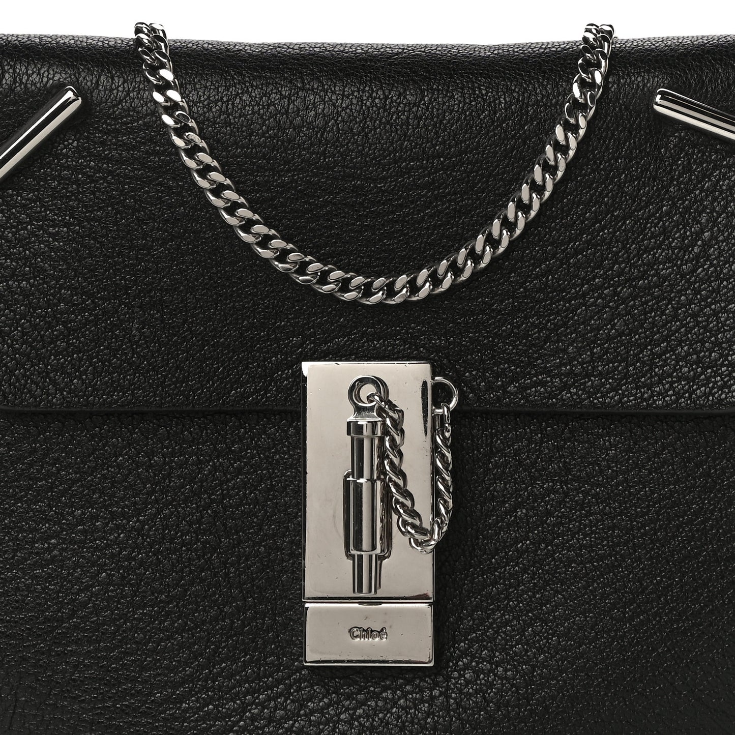 Grained Lambskin Mini Drew Shoulder Bag Black