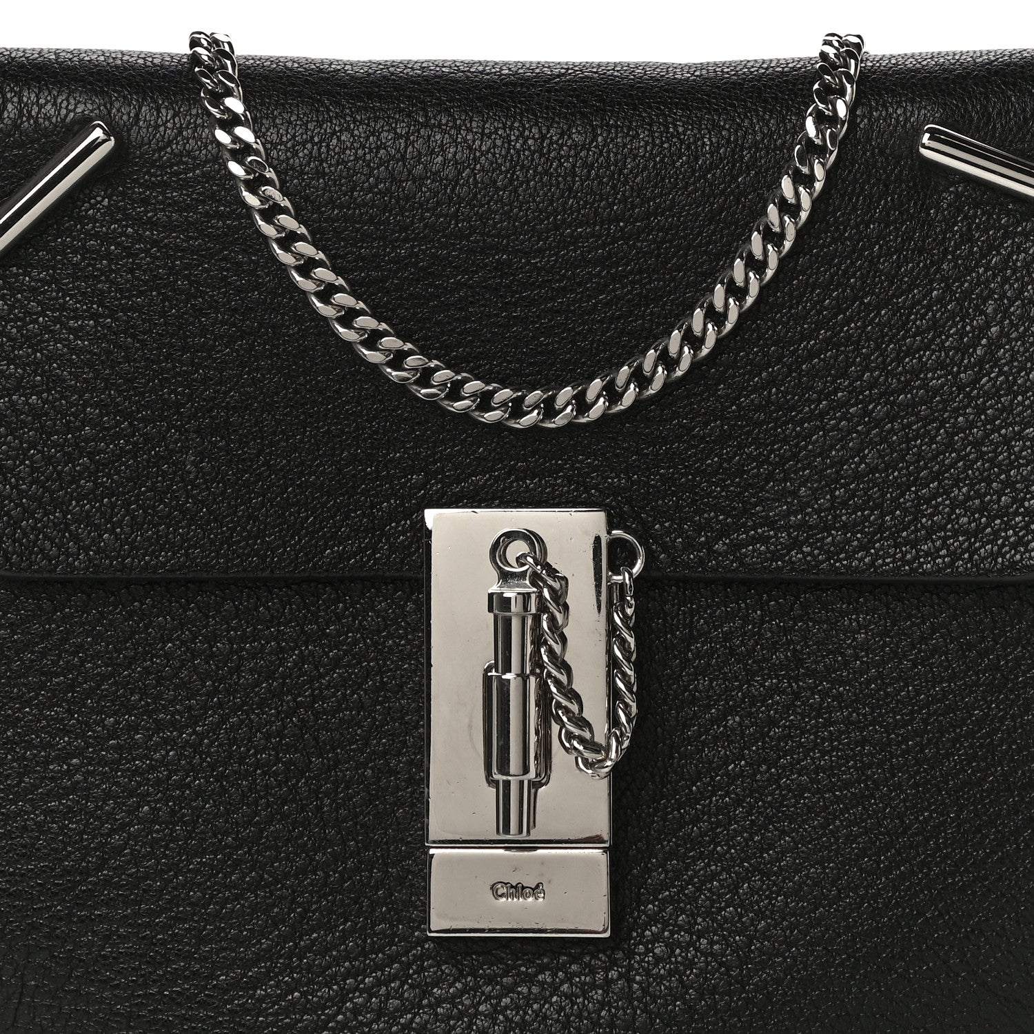 Chloe Grained Lambskin Mini Drew Shoulder Bag Black 6 of 12