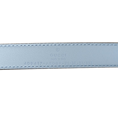 Gucci Moon Calfskin Palladium Double G 20mm Belt 95 38 Porcelain Light Blue 5 of 7