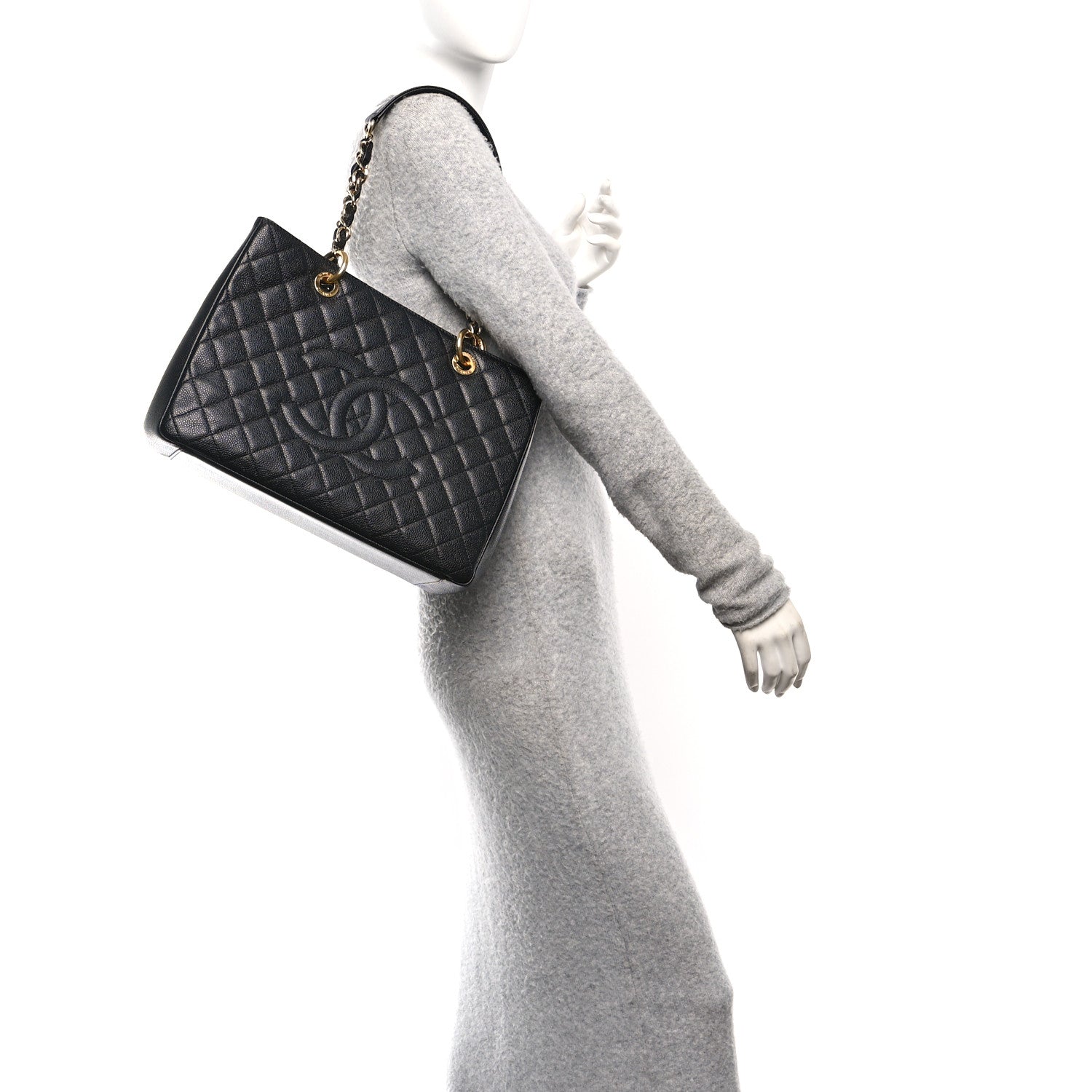 Chanel Caviar Quilted Grand Shopping Tote GST Black 2 of 10