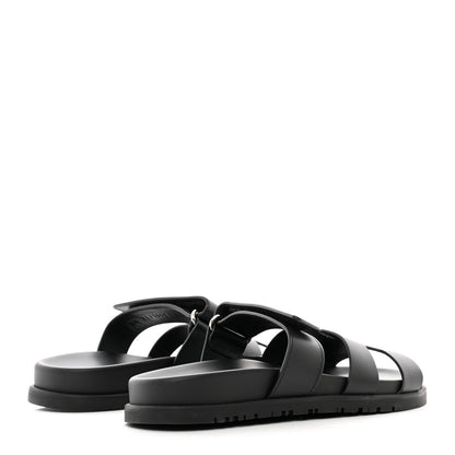 Hermes Calfskin Womens Chypre Sandals 36 Black 4 of 9