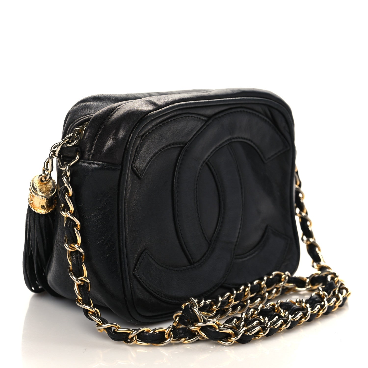 Chanel Lambskin CC Tassel Camera Case Black 3 of 11