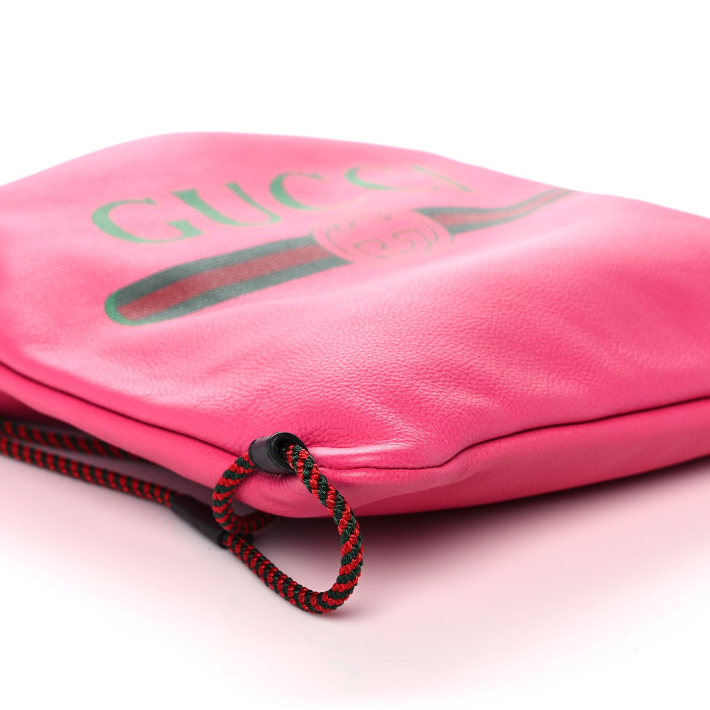 Grained Calfskin Logo Drawstring Backpack Box Pink Green Black