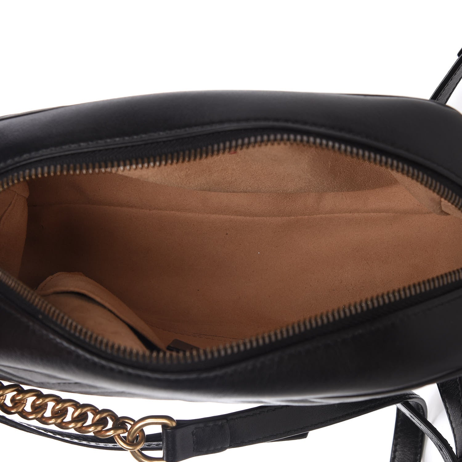 Gucci Calfskin Matelasse Small GG Marmont Chain Shoulder Bag Black 5 of 12