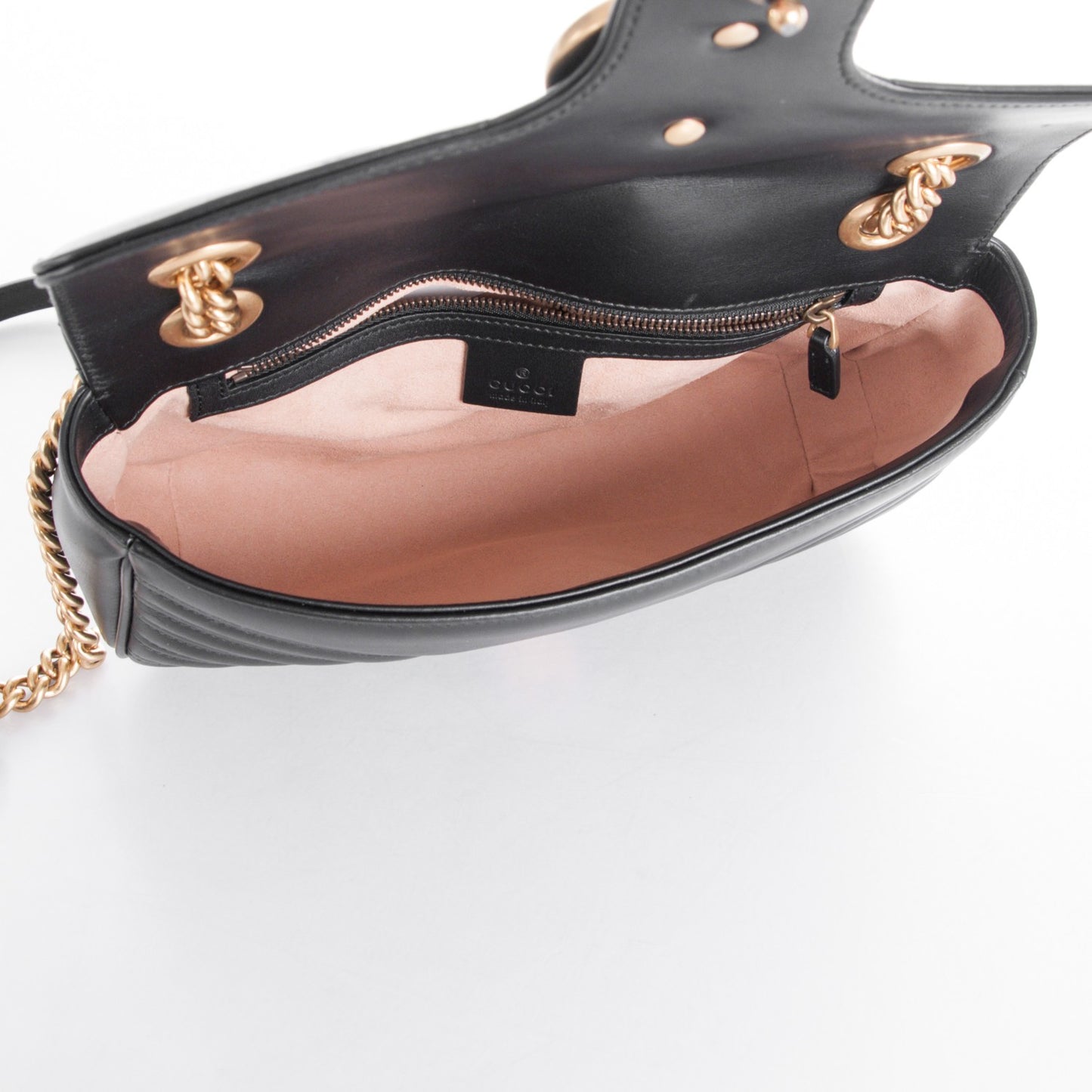 Calfskin Matelasse Small GG Marmont Shoulder Bag Black