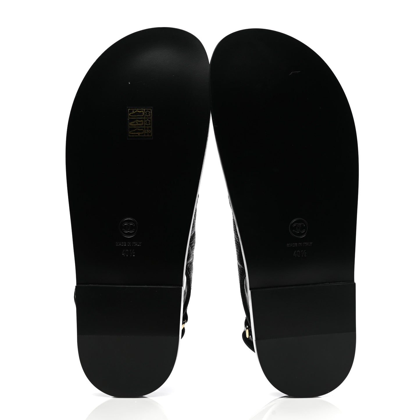 Grained Calfskin Velcro Dad Sandals 40.5 Black