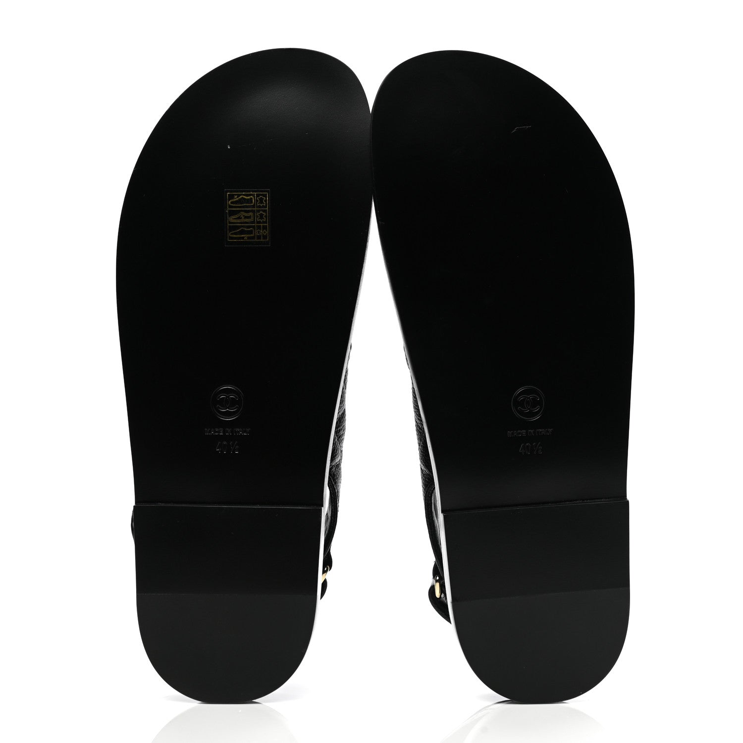Chanel Grained Calfskin Velcro Dad Sandals 40.5 Black 5 of 9