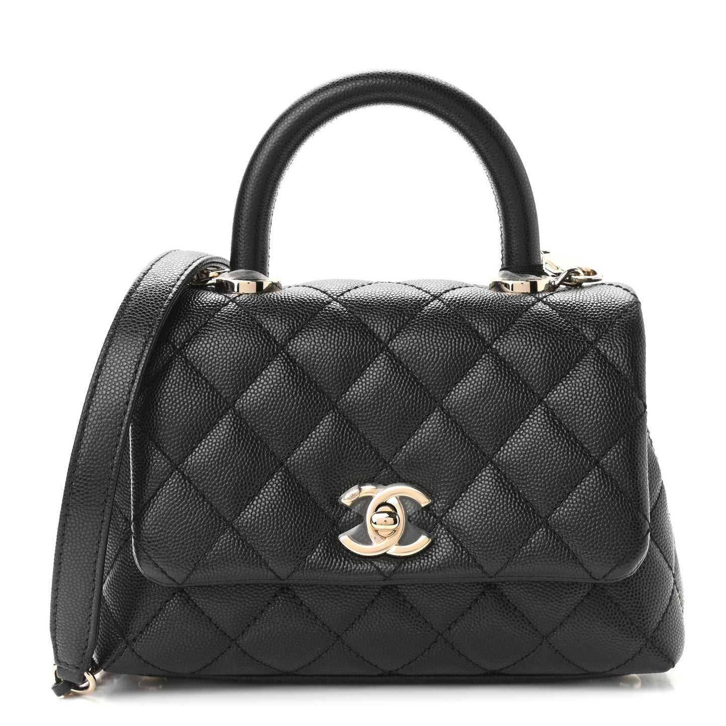 Caviar Quilted Extra Mini Coco Handle Flap Black