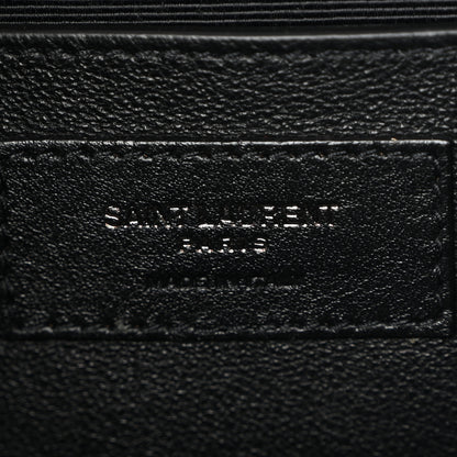 Saint Laurent Grain De Poudre Textured Mixed Matelasse Triquilt Medium Monogram Monochrome Satchel Black 7 of 10