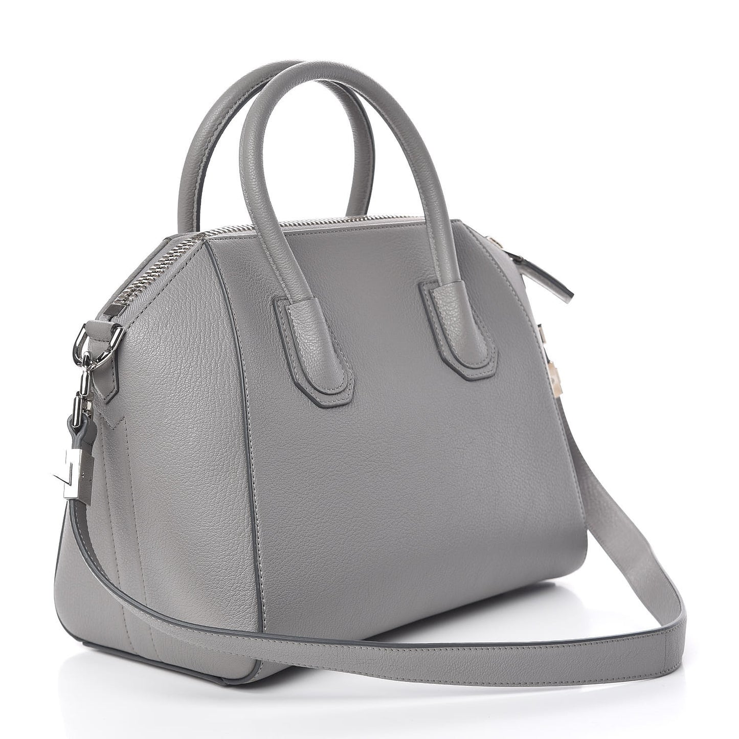 Sugar Goatskin Small Antigona Pearl Grey