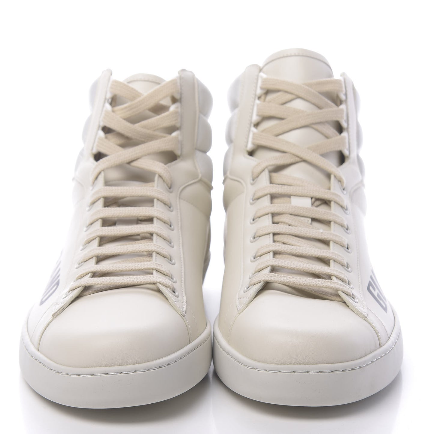 Calfskin Gucci Band Mens Ace High Top Sneakers 12 Mystic White