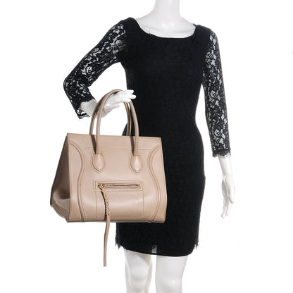 Celine Supple Calfskin Medium Phantom Luggage Beige 2 of 9