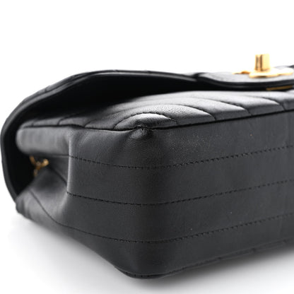 Chanel Lambskin Chevron Quilted Mini Rectangular Flap Black 9 of 11