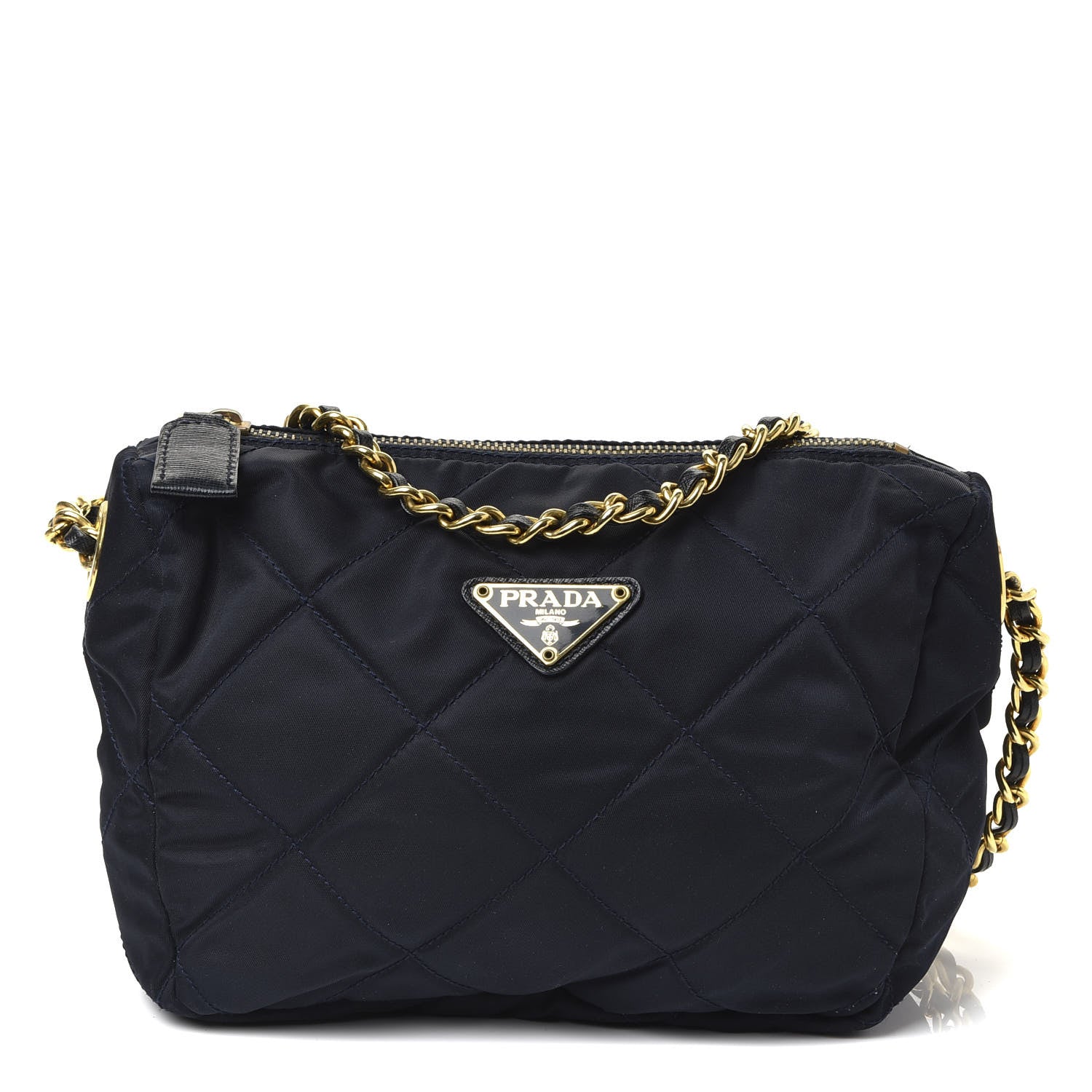 Prada Nylon Tessuto Impuntu Quilted Crossbody Bag Navy 1 of 9