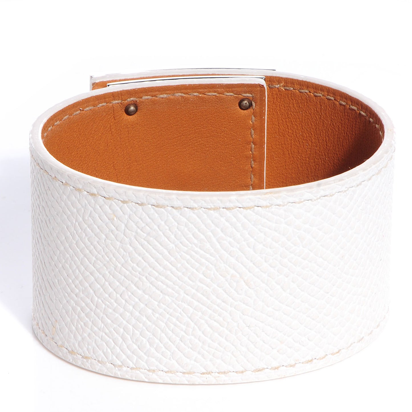 Epsom Kelly Dog Bracelet White
