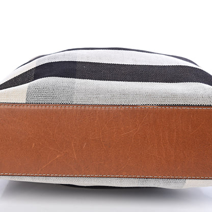 Burberry Canvas Mega Check Medium Ashby Hobo Saddle Brown 17 of 21