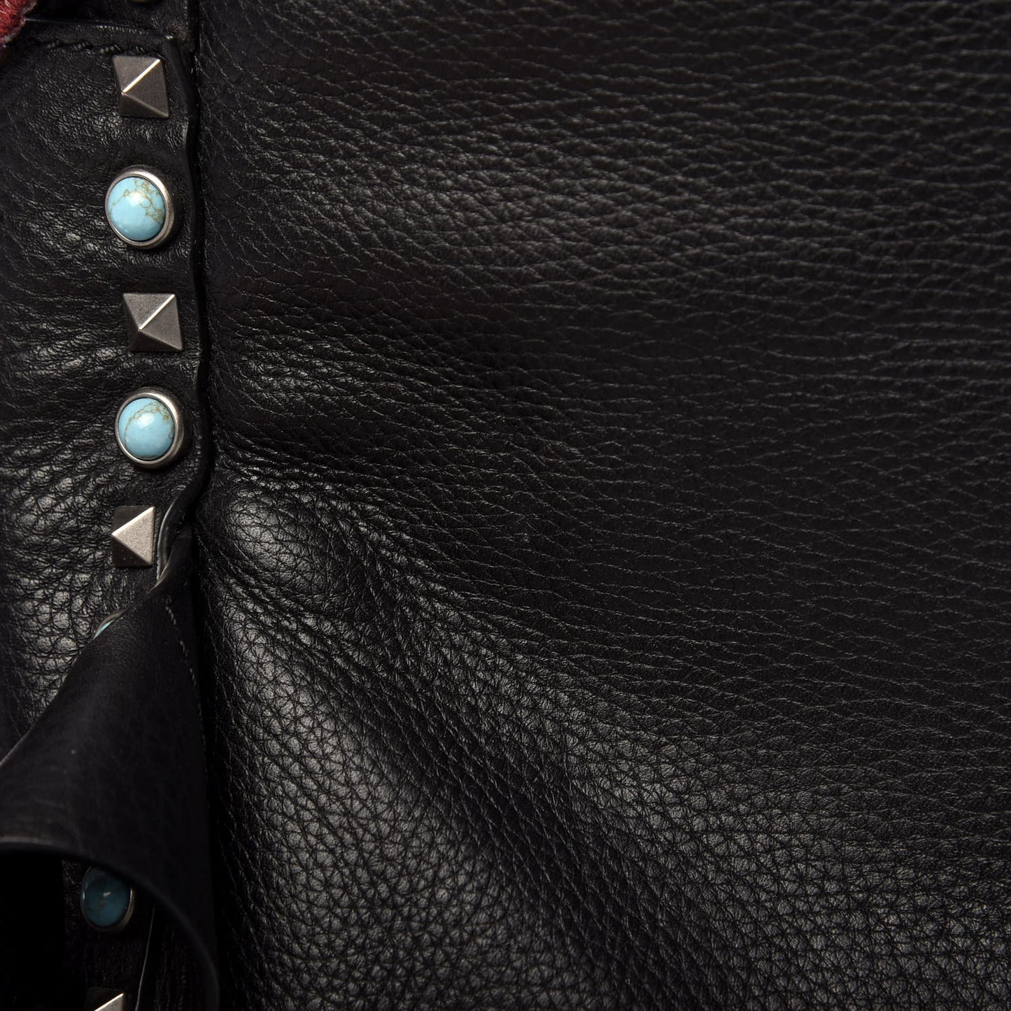 Pebbled Calfskin Medium Rockstud Rolling Backpack Black