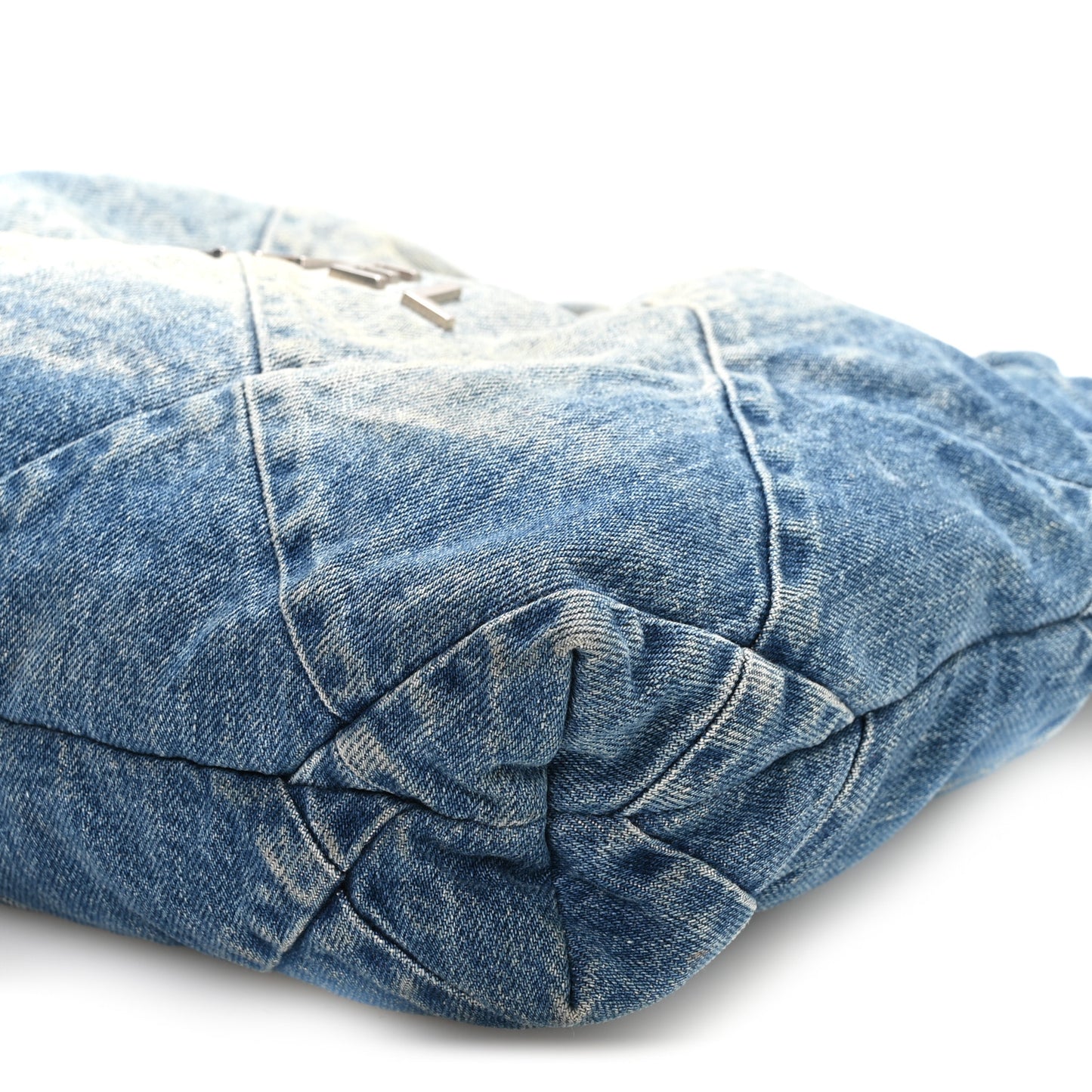 Denim Quilted Small Chanel 22 Blue