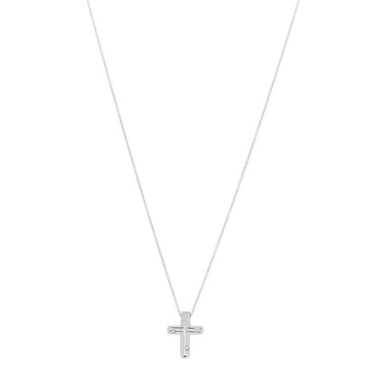 Tiffany Platinum Diamond Etoile Cross Pendant Necklace 1 of 6