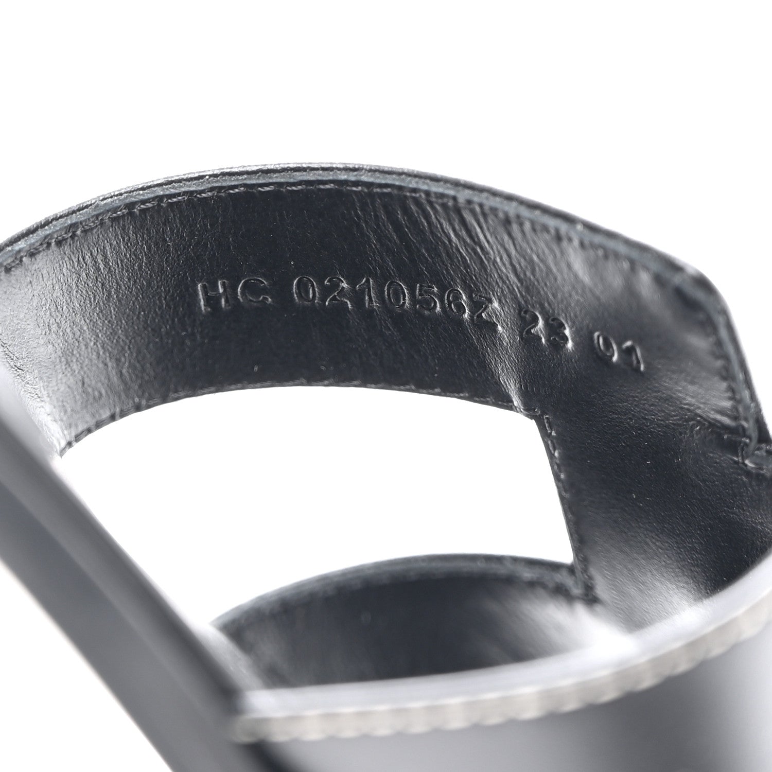 Hermes Box Calfskin Oran Sandals 39.5 Black 7 of 9