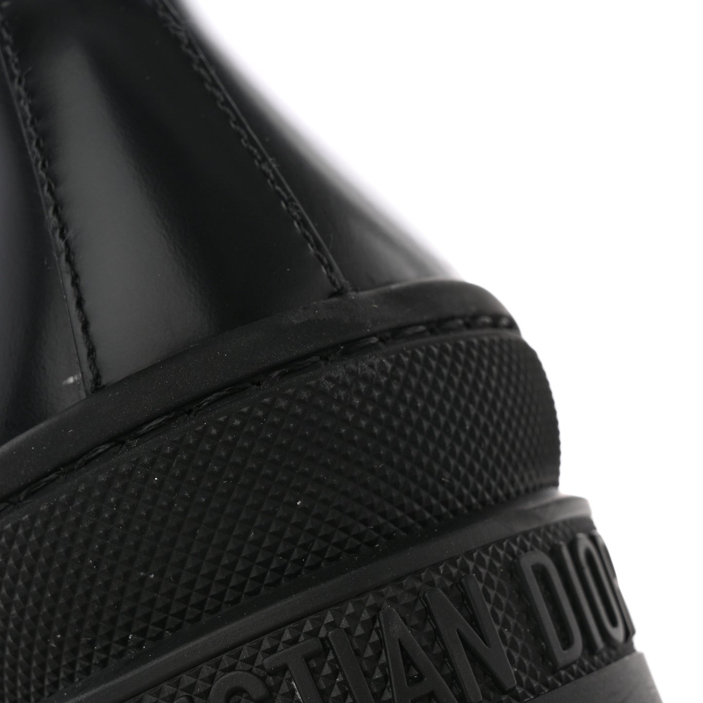 Brushed Calfskin Rubber Dioriron Derby Flat Shoes 41 Black