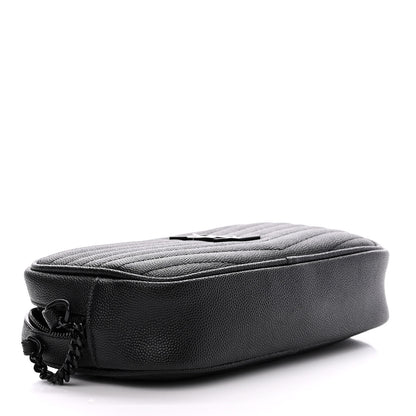 Saint Laurent Grain De Poudre Matelasse Monochrome Monogram Mini Lou Camera Bag Black 4 of 10