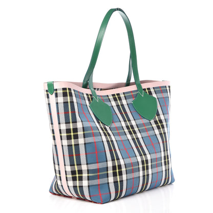 Burberry Vintage Check Large The Giant Reversible Tote Palm Green Pink Apricot 5 of 17