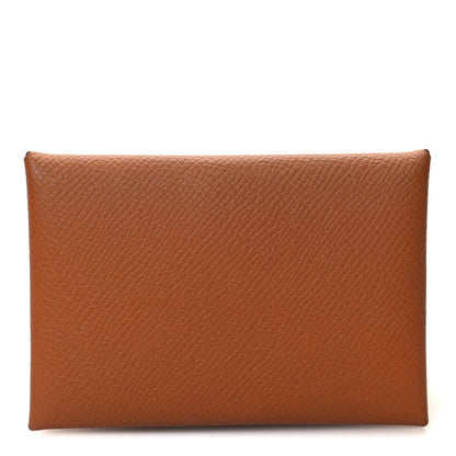 Hermes Epsom Calvi Card Case Gold 1 of 10