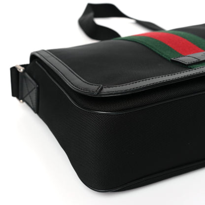 Gucci Techno Canvas Web Flap Messenger Bag Black 8 of 9