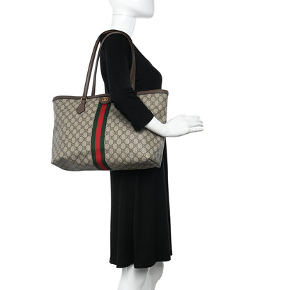 Gucci GG Supreme Monogram Medium Ophidia Shopping Tote Brown 2 of 11