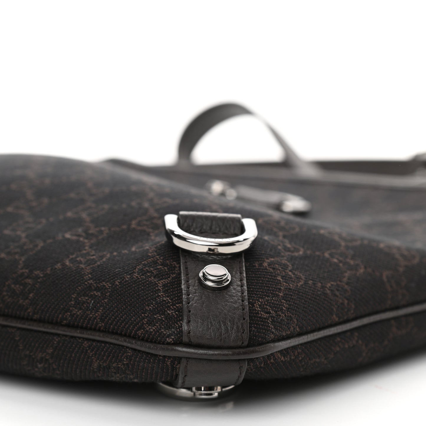 Denim Monogram Abbey Messenger Bag Dark Brown