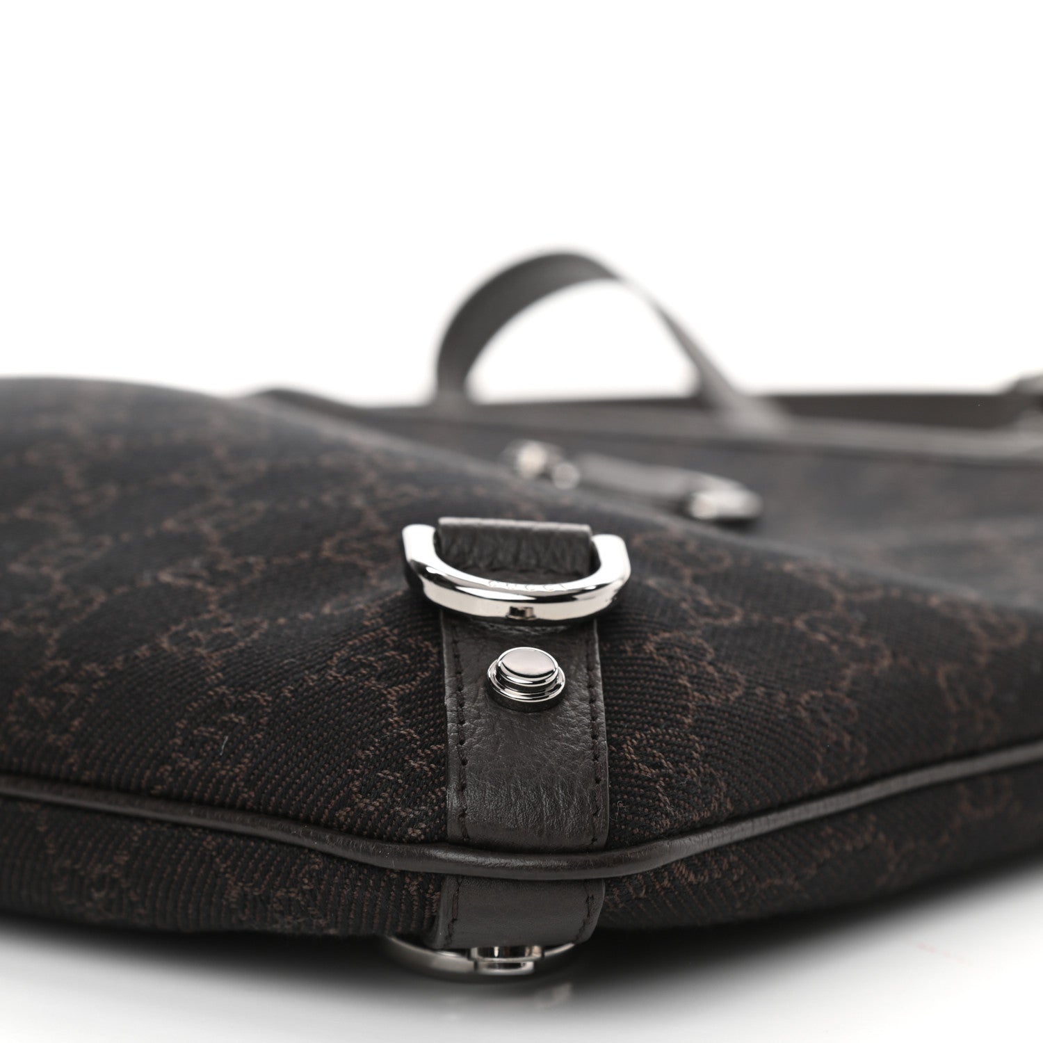 Gucci Denim Monogram Abbey Messenger Bag Dark Brown 9 of 10