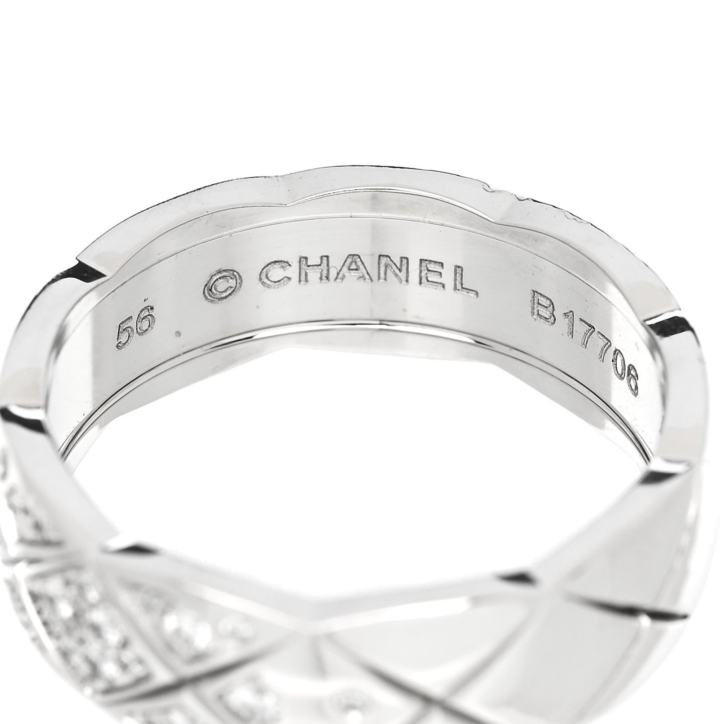 18K White Gold Diamond Small Coco Crush Ring 56 7.75