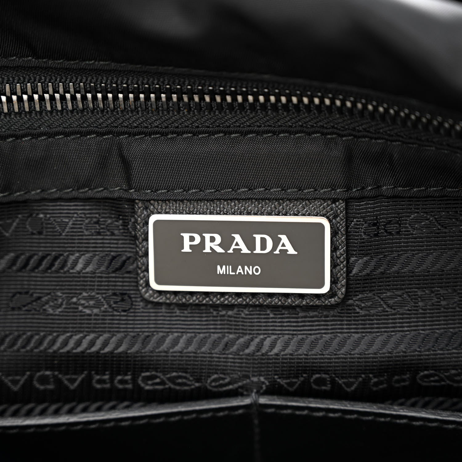 Prada Tessuto Nylon Saffiano Large Double Snap Buckle Messenger Bag Black 6 of 11
