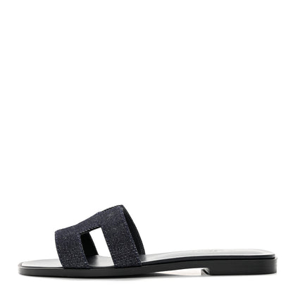 Hermes Denim Canvas Oran Sandals 36 Bleu Brut 1 of 8