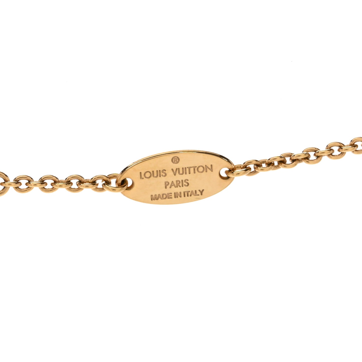 Metal Crystal LV Iconic Necklace Gold