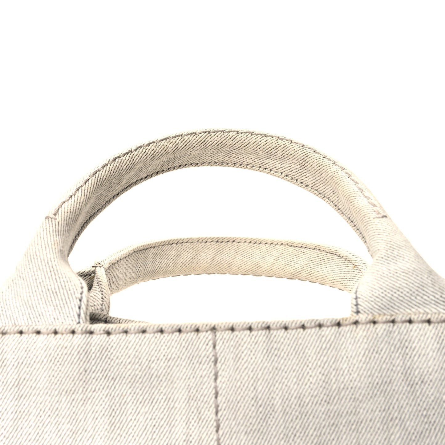 Denim Logo Tote White