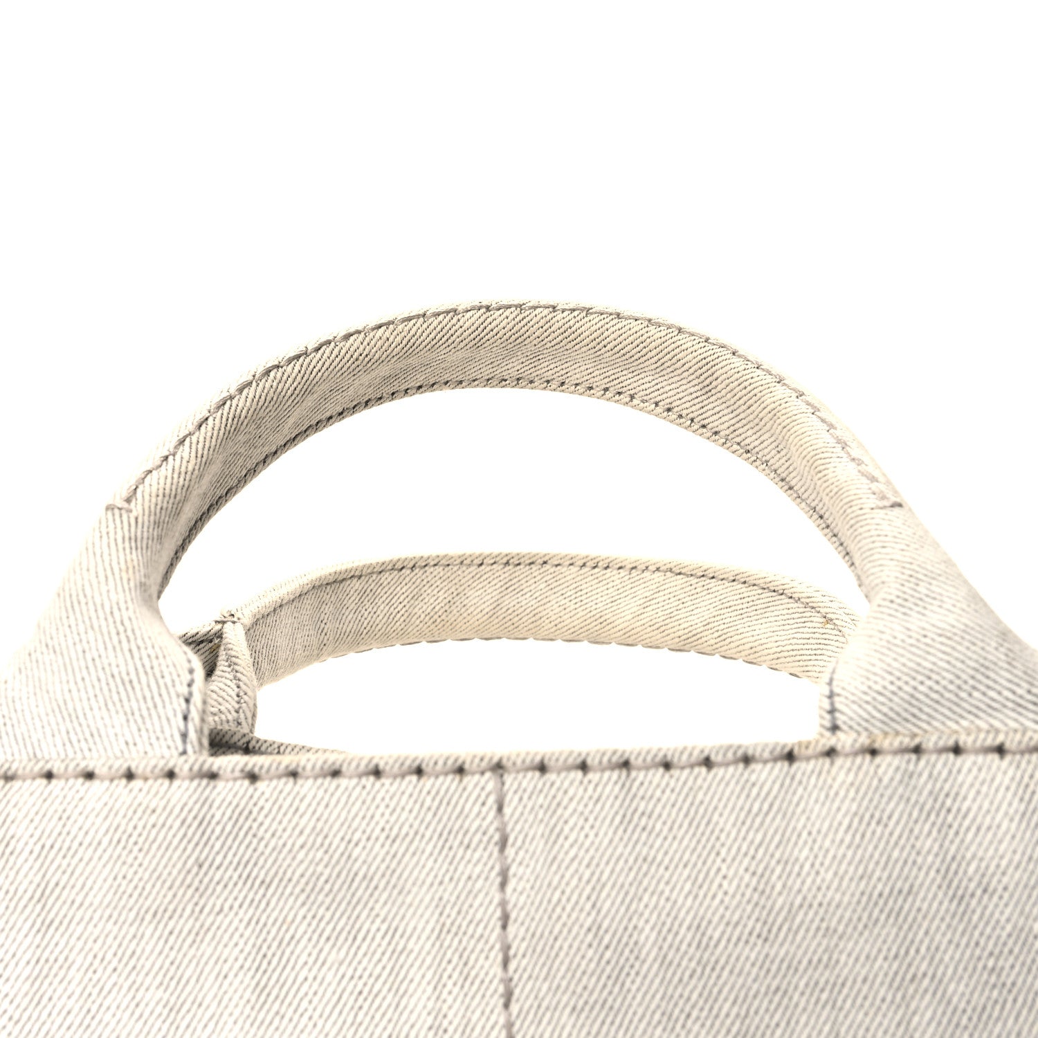 Prada Denim Logo Tote White 12 of 13