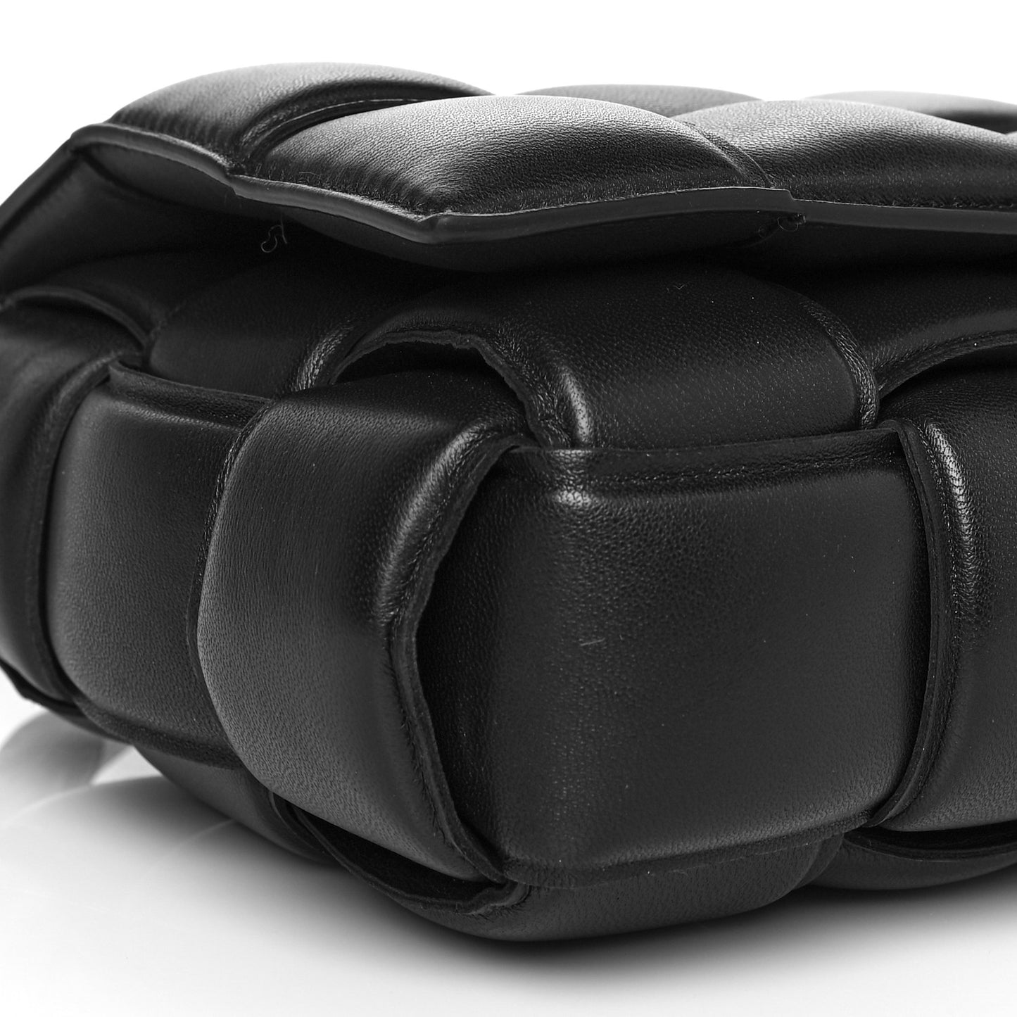 Nappa Maxi Intreccio Padded Cassette Crossbody Bag Black
