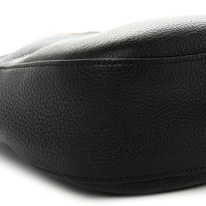 Prada Vitello Daino Zippered Messenger Hobo Black 8 of 10
