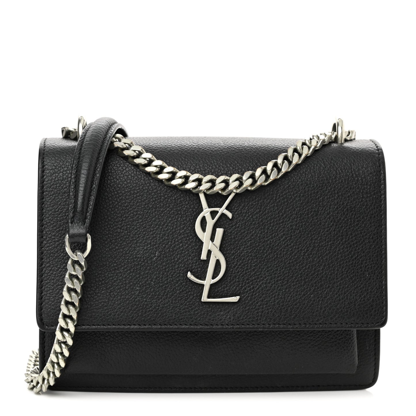 Grained Calfskin Small Monogram Sunset Black