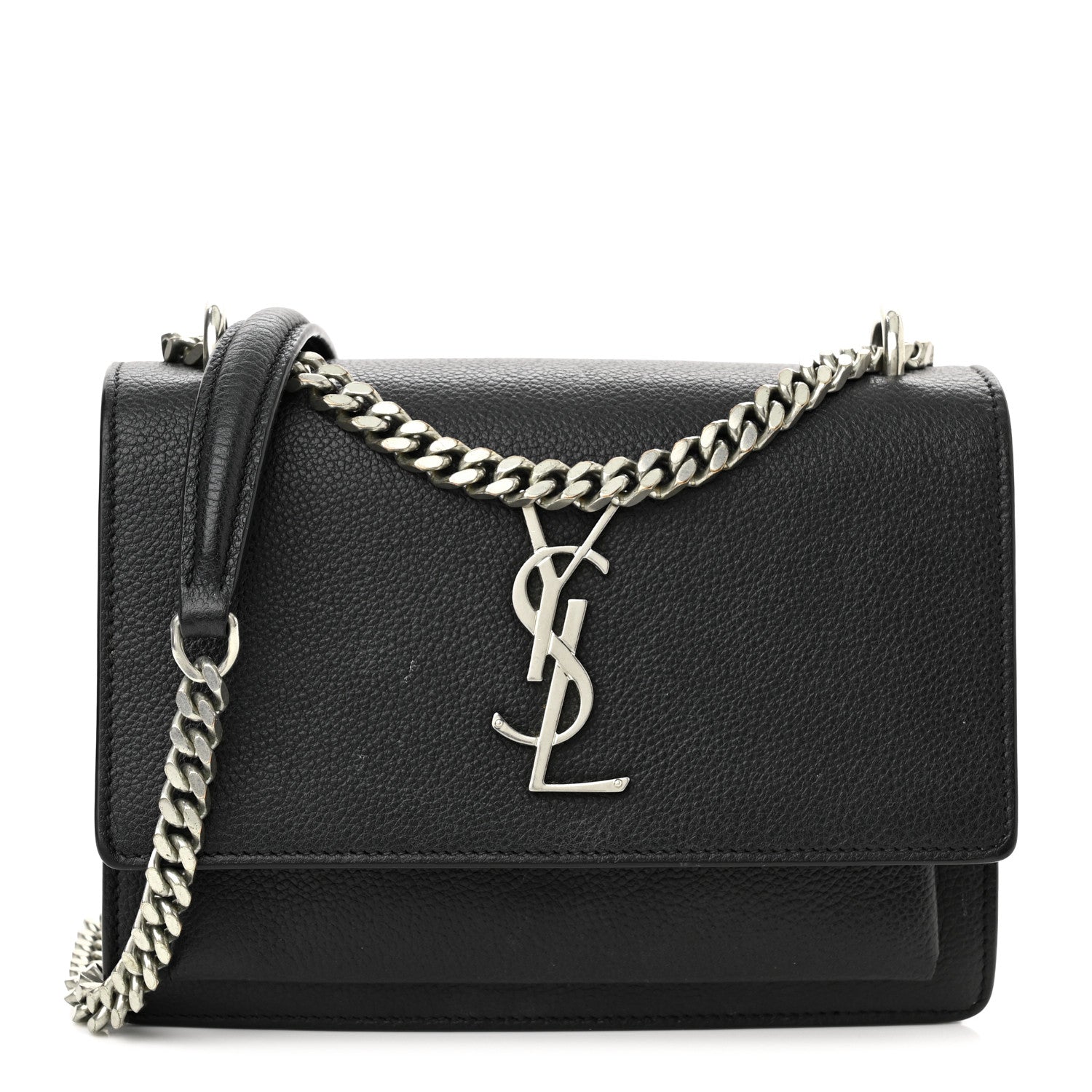 Saint Laurent Grained Calfskin Small Monogram Sunset Black 1 of 16