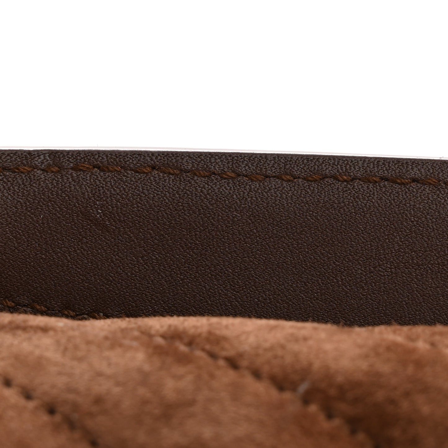 Suede Matelasse Chevron Monogram Medium College Bag Bark Brown
