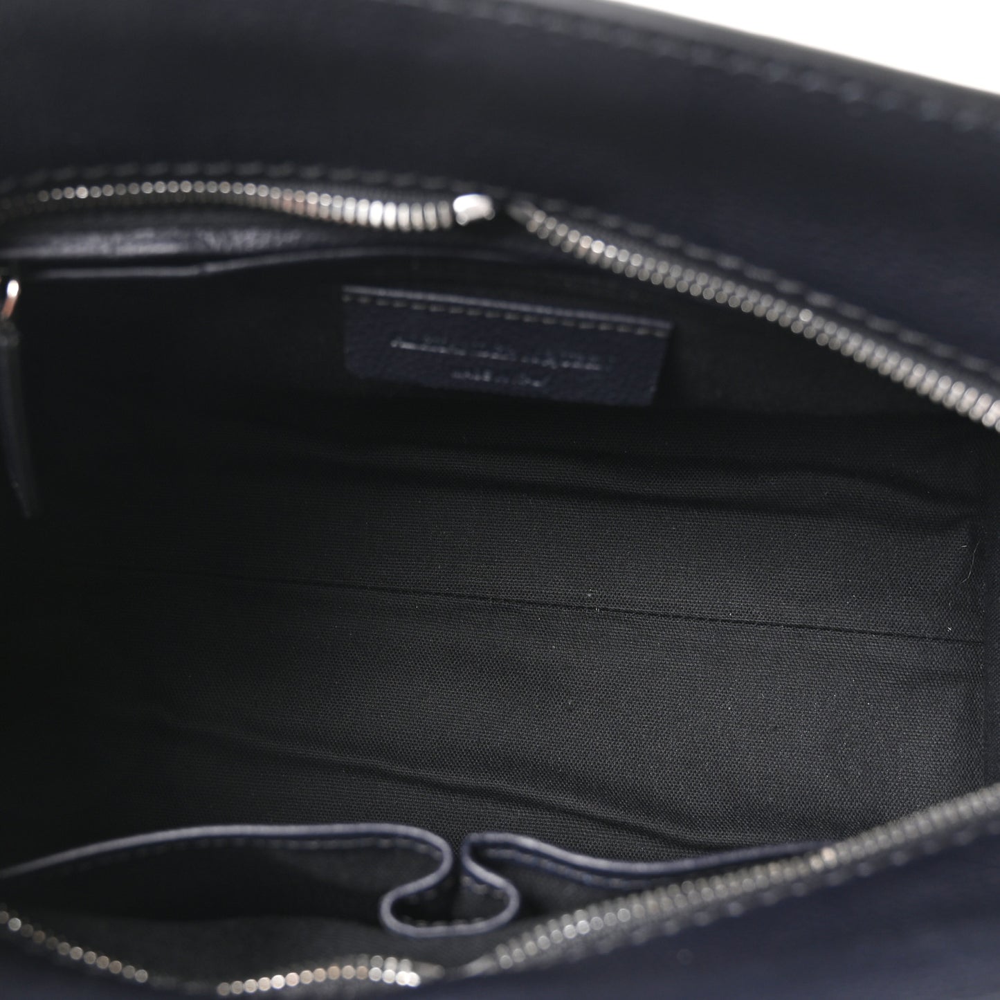 Pebbled Calfskin Small Skull Padlock Zip Around Tote Navy