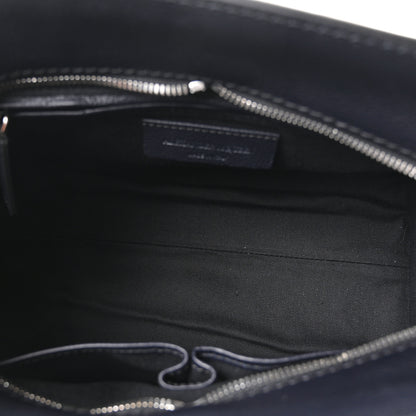 Alexander McQueen Pebbled Calfskin Small Skull Padlock Zip Around Tote Navy 5 of 10