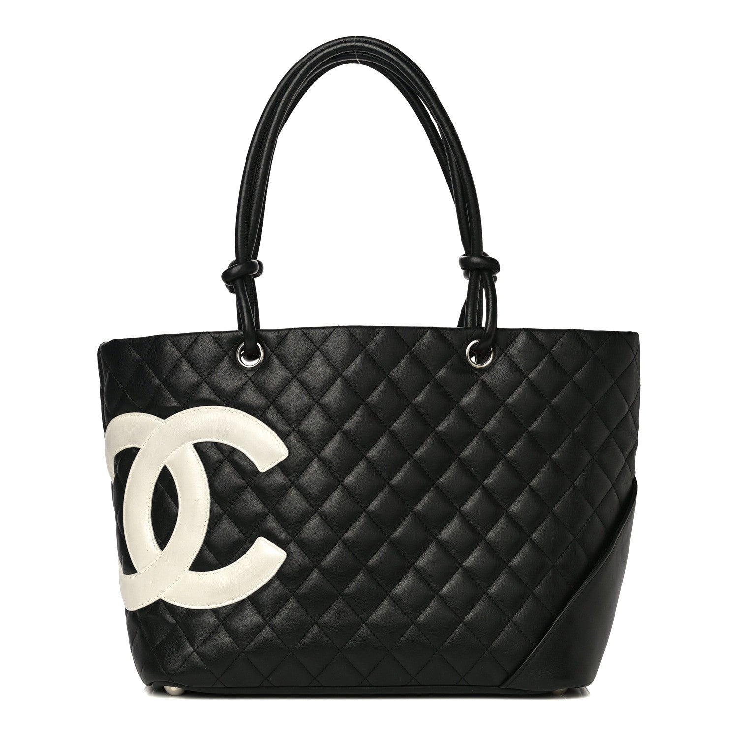Chanel Calfskin Quilted Large Cambon Tote Black White 1 of 14