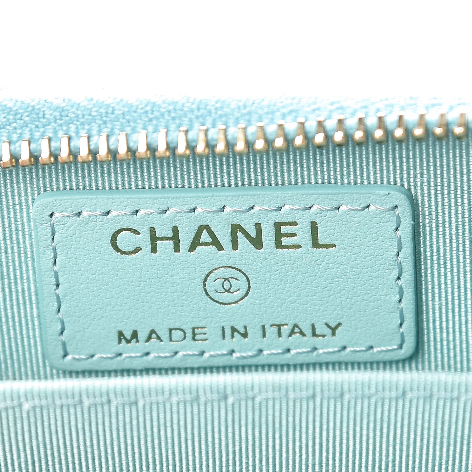 Chanel Caviar Quilted Zip Coin Purse Light Blue 6 of 8