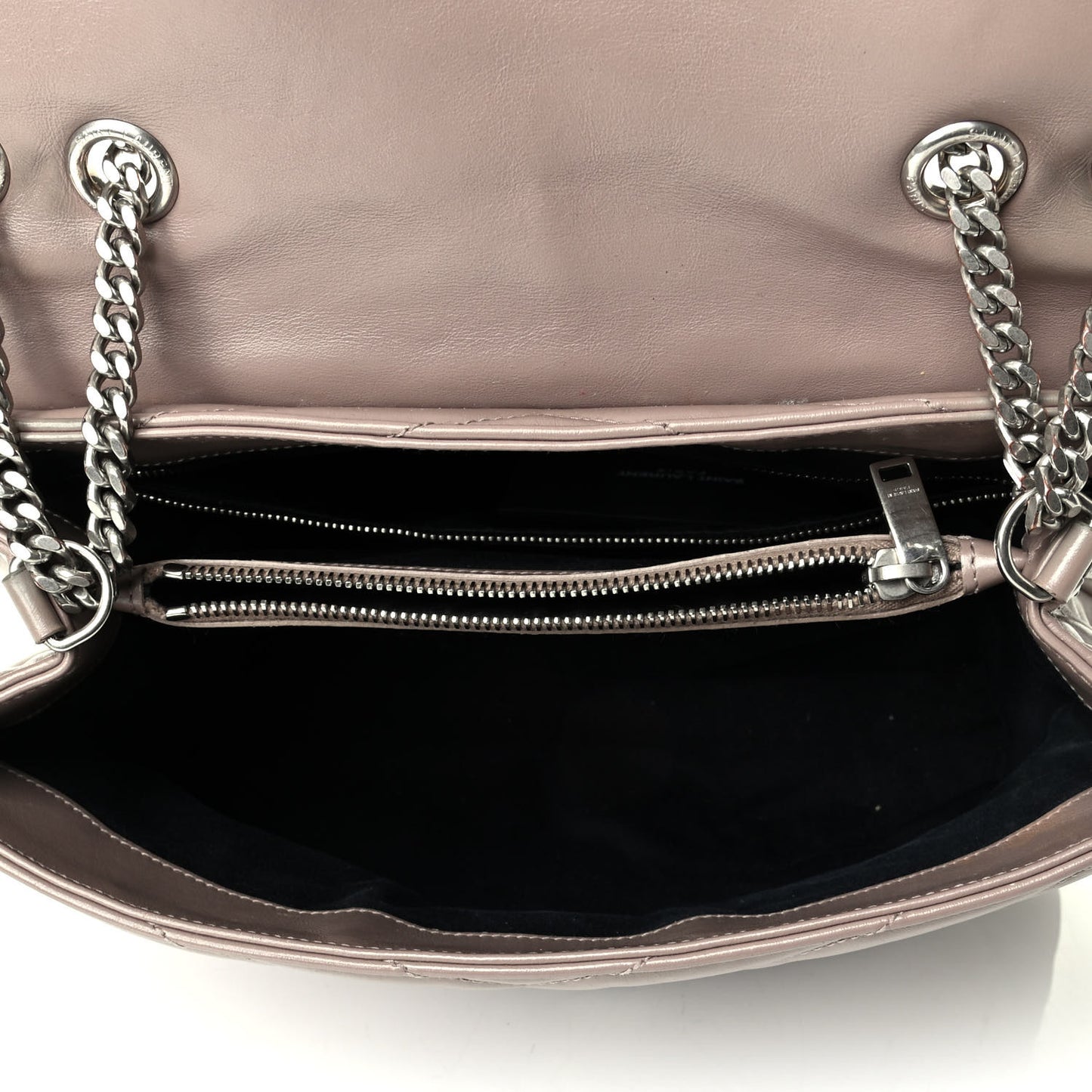 Calfskin Y Quilted Monogram Medium Loulou Chain Satchel Light Natural